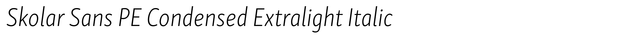 Skolar Sans PE Condensed Extralight Italic image